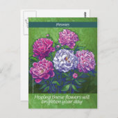Peonies Postkarte (Vorne/Hinten)