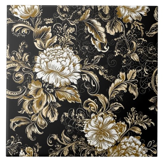 Peonies Premium Luxe Tiles Fliese (Vorderseite)