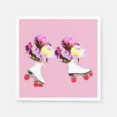 Peonies, Roller Skate Cocktail Napkin Serviette (Vorderseite)