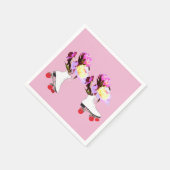 Peonies, Roller Skate Cocktail Napkin Serviette (Ecke)