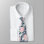 Peonies Rosa Blume Blume personalisiert Krawatte (Gebunden)