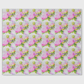 Peonies, rosa, weiß, Aquarellmalerei Geschenkpapier (Flach)