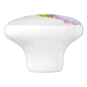 Peonies, rosa, weiß, blühende Aquarellbilder Keramikknauf (Seitenansicht)