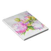 Peonies, rosa, weiß, blühende Aquarellbilder Notizblock (angewinkelt)
