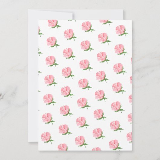 Peonies Rose Blumentaufen Einladung (Rückseite)