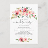 Peonies Rose Floral Baby Shower Book for Baby Begleitkarte (Vorderseite)
