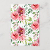 Peonies Rose Floral Baby Shower Book for Baby Begleitkarte (Rückseite)