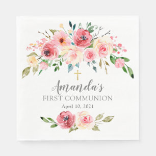 Peonies Rose Floral Erste Kommune Serviette