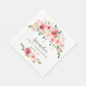 Peonies Rose Floral First Communation Serviette (Ecke)