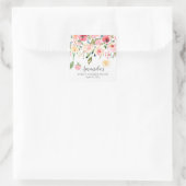 Peonies Rose Floral First Communityaufkleber Quadratischer Aufkleber (Tasche)