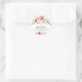 Peonies Rose Floral First Communityaufkleber Runder Aufkleber (Tasche)