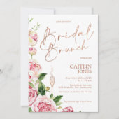 Peonies Rose Gold Bridal Brunch Brunch Dusche Einladung (Vorderseite)