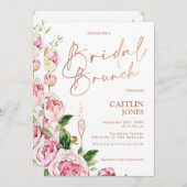 Peonies Rose Gold Bridal Brunch Brunch Dusche Einladung (Vorne/Hinten)
