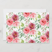 Peonies Rose Spanische Taufe Einladung (Rückseite)