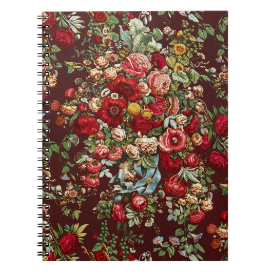 Peonies & Rose, Vintages Chintz-Blumenmuster Notizblock (Vorderseite)