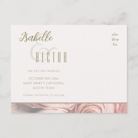 Peonies Save the Date Vorlage (Rückseite)