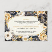 Peonies Schwarz-weiß & Gold Wedding Card Begleitkarte (Vorderseite)