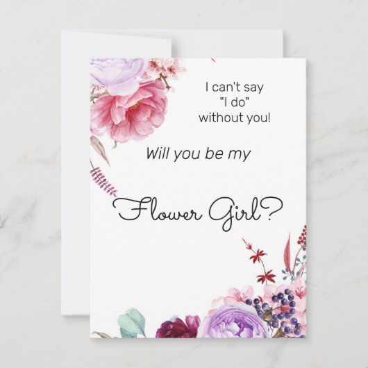 Peonies sind mein Vorschlag für ein Blumenmädchen Mitteilungskarte (Vorderseite)