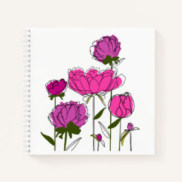 Peonies Square Notebook Notizblock