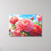 Peonies Stretched Canvas Print Leinwanddruck (Vorderseite)