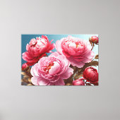 Peonies Stretched Canvas Print Leinwanddruck (Vorderseite)