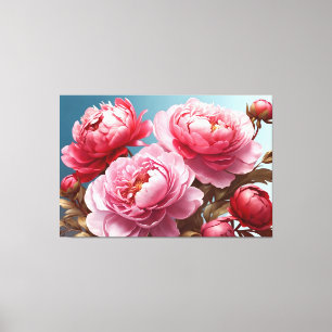 Peonies Stretched Canvas Print Leinwanddruck