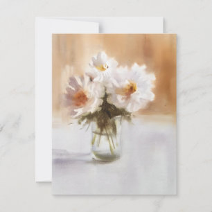 Peonies Studie B in Aquarellfarben Feiertagskarte