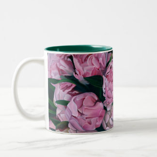 Peonies-Tasse Zweifarbige Tasse