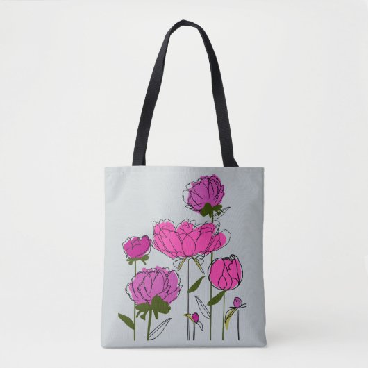 Peonies Tote Bag Tasche (Vorderseite)