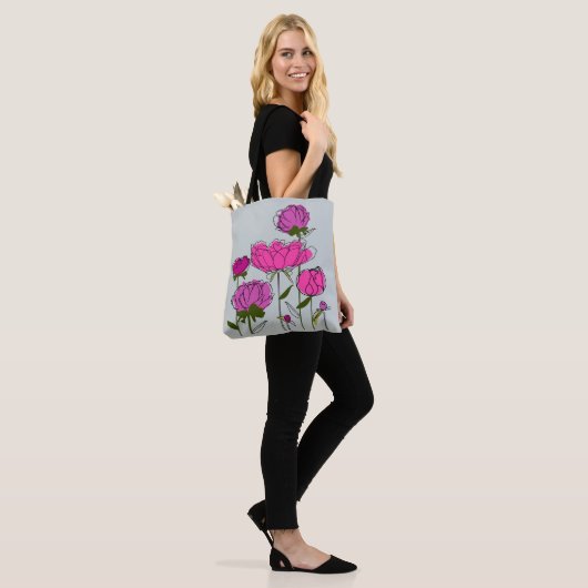 Peonies Tote Bag Tasche (Am Model)