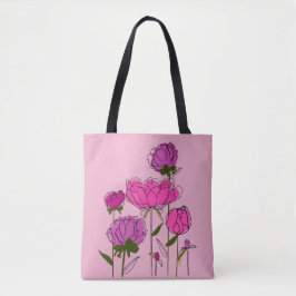 Peonies Tote Bag Tasche
