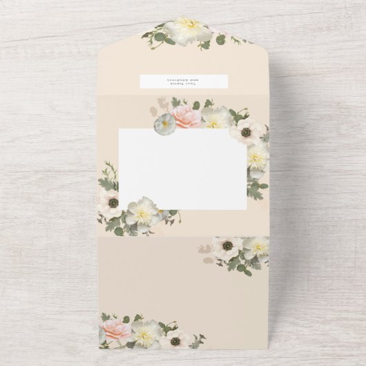 Peonies und Anemones blühen Hochzeitsblüte All In One Einladung (Außenbereich)