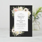 Peonies und Anemones blühende Hochzeitseinladung Einladung (Stehend Vorderseite)