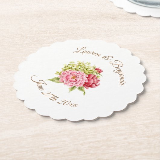 Peonies und Hydrangea Untersetzer (angewinkelt)