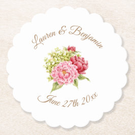 Peonies und Hydrangea Untersetzer