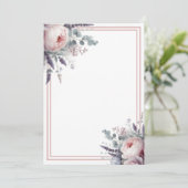 Peonies und Lavendel Einladung (Stehend Vorderseite)
