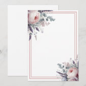 Peonies und Lavendel Einladung (Vorne/Hinten)