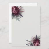 Peonies und Lavendel Einladung (Vorne/Hinten)