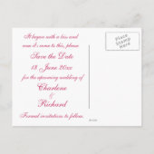 Peonies und Perlen Ankündigungspostkarte (Rückseite)