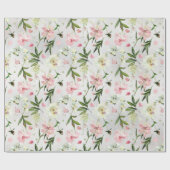 Peonies und Pink Petals Blumengarten Geschenkpapier (Flach)