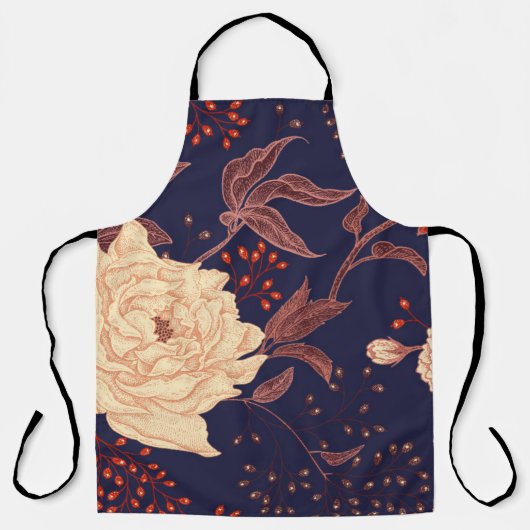 Peonies und Rose. Vintages, nahtloses Muster Schürze (Vorderseite)