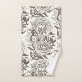 Peonies und Schmetterlinge blockieren den Druck, d Badhandtuch Set (Handtuch)