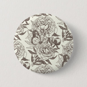 Peonies und Schmetterlinge blockieren den Druck, d Button