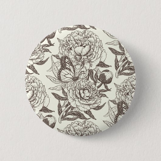 Peonies und Schmetterlinge blockieren den Druck, d Button (Vorderseite)