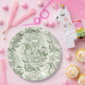 Peonies und Schmetterlinge blockieren den Druck, S Pappteller (Party)