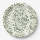 Peonies und Schmetterlinge blockieren den Druck, S Pappteller (Vorderseite)