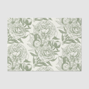 Peonies und Schmetterlinge blockieren den Druck, S Seidenpapier