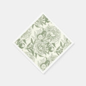 Peonies und Schmetterlinge blockieren den Druck, S Serviette (Ecke)