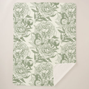 Peonies und Schmetterlinge blockieren den Druck, S Sherpadecke