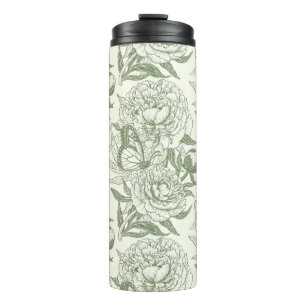 Peonies und Schmetterlinge blockieren den Druck, S Thermosbecher